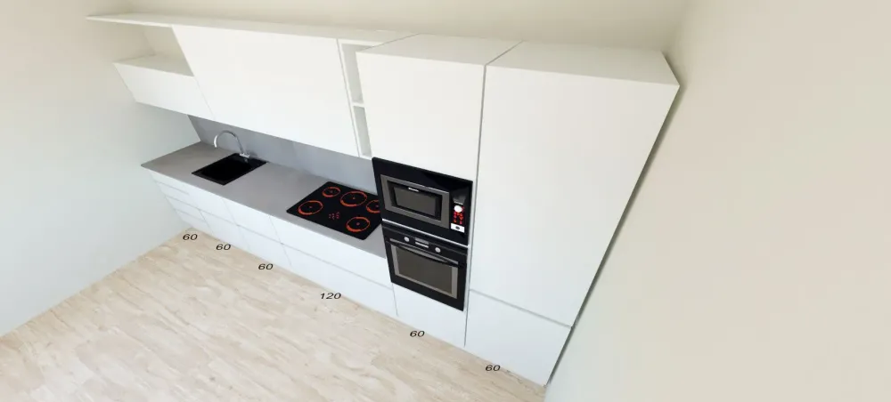 Astra Cucina lineare in laccato opaco bianca Line a prezzo ribassato- Cucine Lineari|Cucine Moderne
