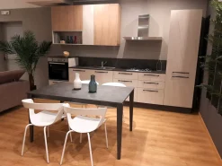 Cucina lineare in laminato materico altri colori Modula over a prezzo scontato^Febal Outlet