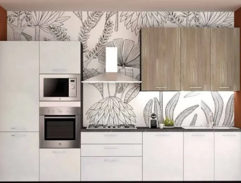 Cucina lineare in laminato materico a prezzo ribassato 48%^Artigianale