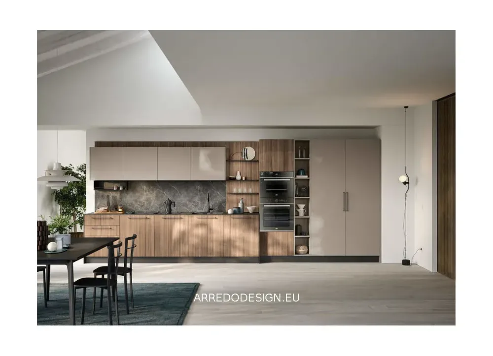 Sale Cucina lineare in laminato materico altri colori Domino a prezzo ribassato Cucine Lineari|Cucine Moderne