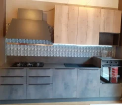 Ar-Due Cucina lineare in laminato materico altri colori Easy cemento a prezzo scontato- Cucine Lineari