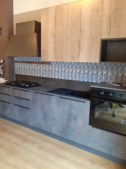 Ar-Due Cucina lineare in laminato materico altri colori Easy cemento a prezzo scontato- Cucine Lineari
