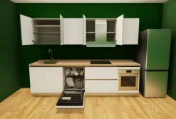 Outlet Cucina lineare in laminato materico a prezzo ribassato 33% Cucine Lineari|Cucine Moderne