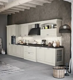 Arredo3 Cucina lineare in legno bianca Asolo a prezzo ribassato- Cucine Lineari