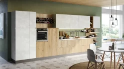 Creo Cucina lineare in legno rovere chiaro Jey feel 01 a prezzo scontato- Cucine Lineari|Cucine Moderne