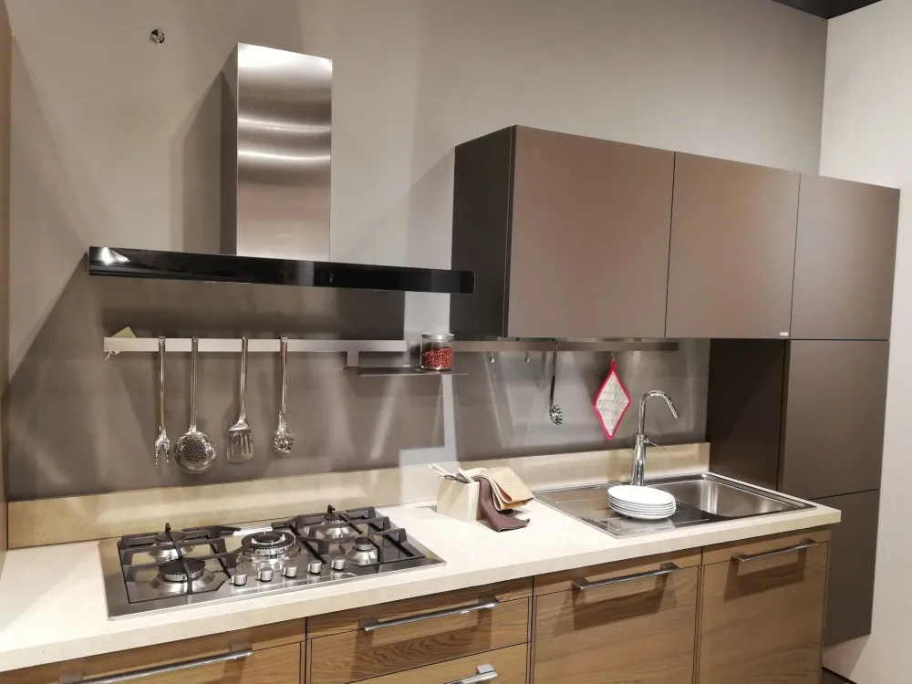 Ar-Tre Cucina lineare in legno tortora Cucina a prezzo scontato- Cucine Lineari|Cucine Moderne