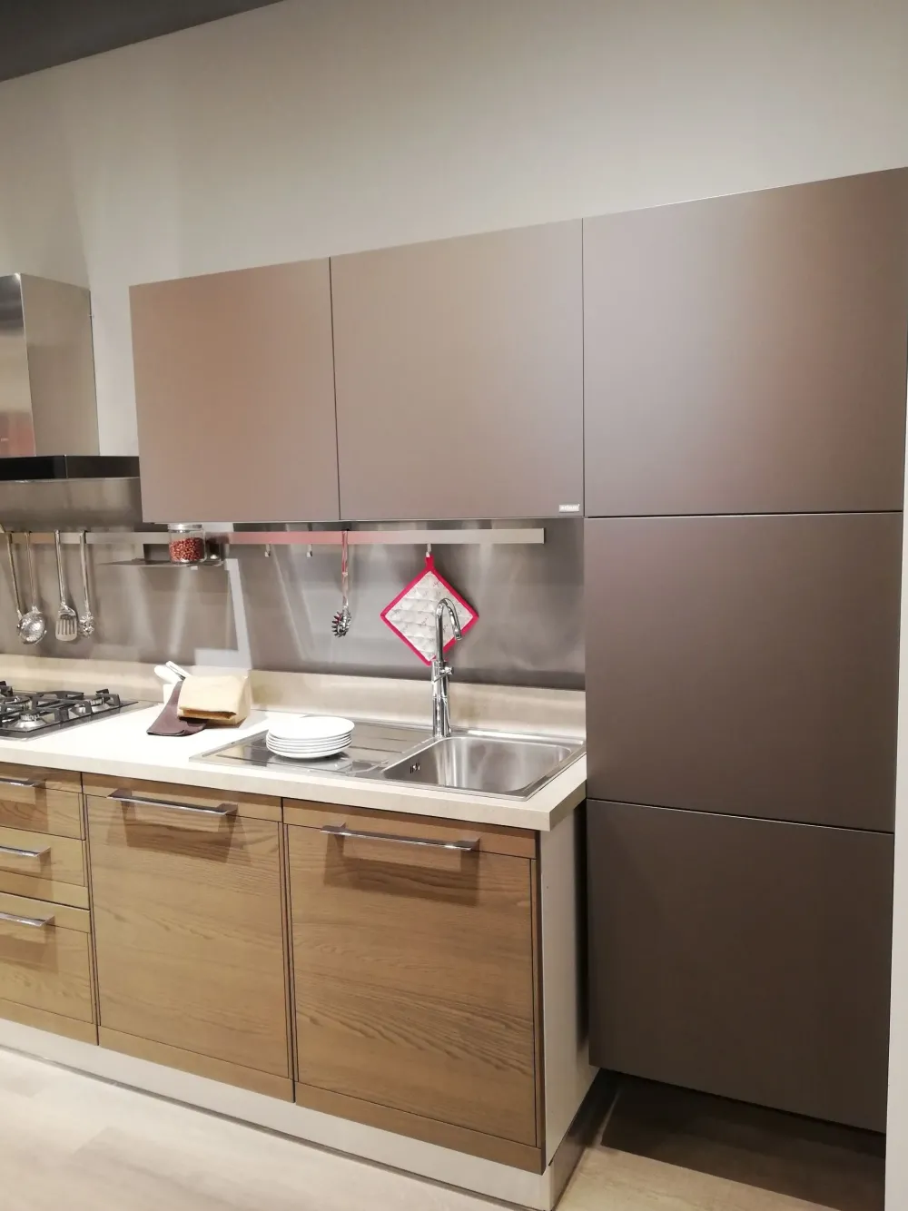 Ar-Tre Cucina lineare in legno tortora Cucina a prezzo scontato- Cucine Lineari|Cucine Moderne