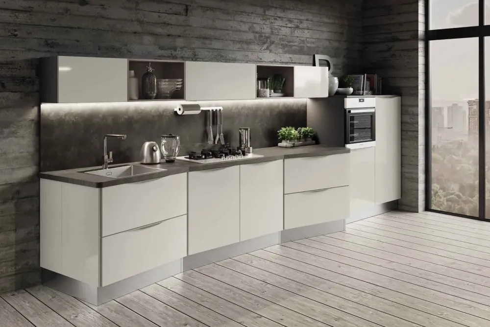 Hot Cucina lineare in nobilitato grigio Paragon a prezzo ribassato Cucine Lineari|Cucine Moderne