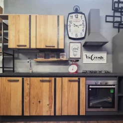 Cucina lineare industriale rovere chiaro Cucina industrial wave legno offerta  a soli 3590€^Collezione esclusiva Clearance