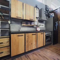 Cucina lineare industriale rovere chiaro Cucina industrial wave legno offerta  a soli 3590€^Collezione esclusiva Clearance