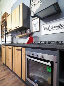 Cucina lineare industriale rovere chiaro Cucina industrial wave legno offerta  a soli 3590€^Collezione esclusiva Clearance