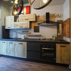 Cucina lineare industriale rovere chiaro Cuicna industrial jupiter moderna   a soli 4990€^Collezione esclusiva New
