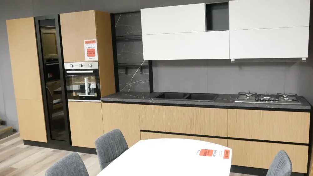 Cucina lineare moderna grigia Pop^Mobilturi Best