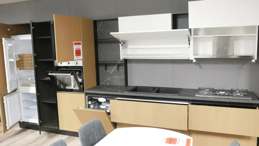 Cucina lineare moderna grigia Pop^Mobilturi Best