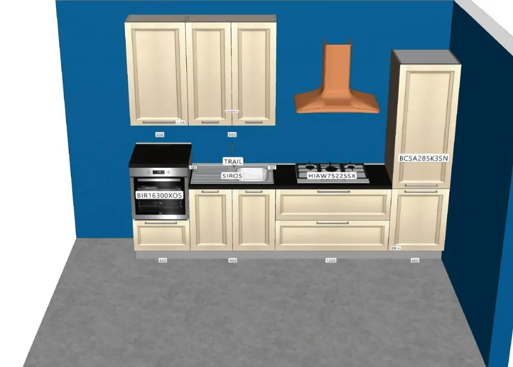 Cucina lineare moderna Modello gioia a prezzo ribassato^Mobilificio Bellutti