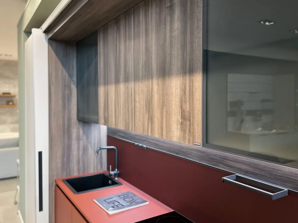 Scavolini Cucina lineare moderna rossa Boxlife- Cucine Lineari|Cucine Moderne