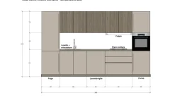 Cucina lineare moderna tortora Metropolis a soli 3660 Euro^Stosa Hot