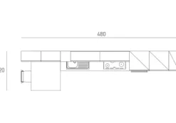 Cucina lineare moderna Tris Primacucine a prezzo scontato^Prima Cucine