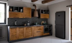 CUCINA lineare Cucina moderna   vintage alta legno  SCONTATA 59%^Outlet Etnico Discount