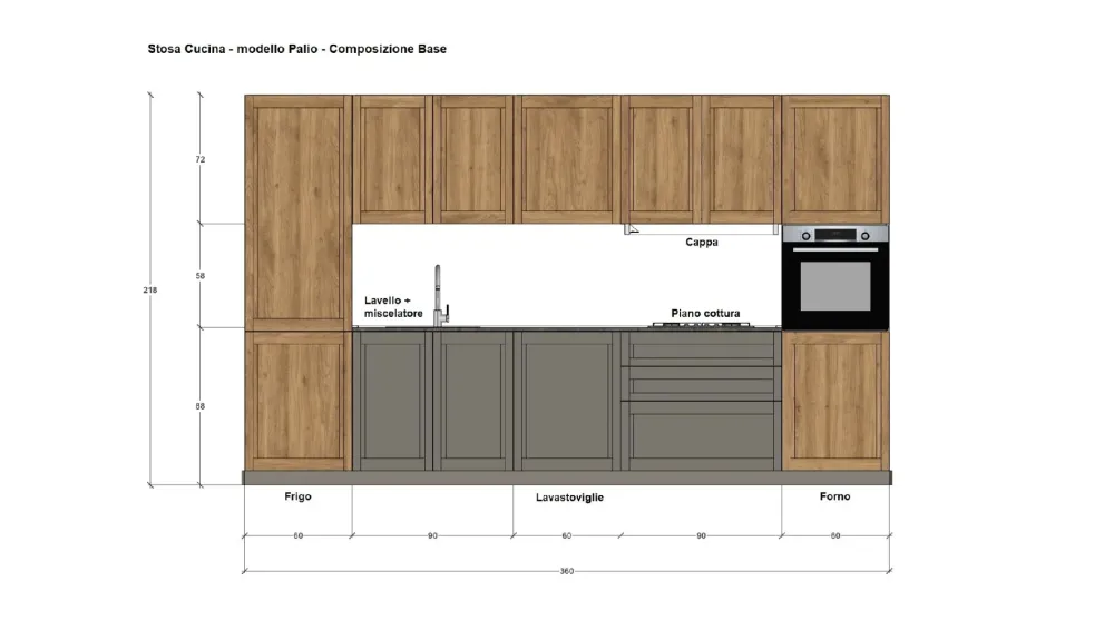 Stosa CUCINA lineare Palio SCONTATA 30%- Cucine Lineari|Cucine Moderne