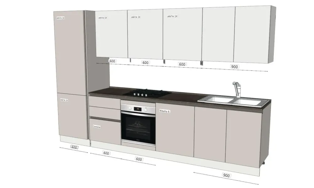 Arrex Cucina Loft design altri colori lineare scontata 30%- Cucine Lineari|Cucine Design
