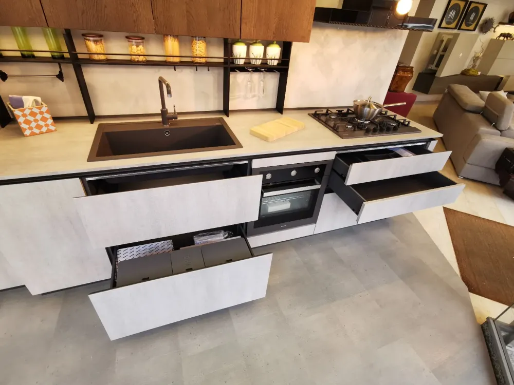 Arrex Cucina Loft xl moderna bianca lineare scontata 42%- Cucine Lineari|Cucine Moderne