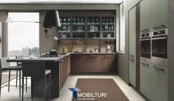 Cucina cucine moderna lineare bianca in polimerico opaco New  pop opaco e lucido^Mobilturi Outlet