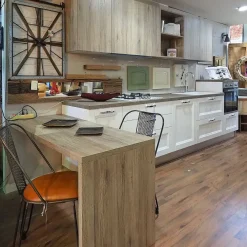 New Cucina modello Cucina shabby chic lineare 4 metri con piano penisola  Nuovi mondi cucine PREZZO SCONTATO 64% Cucine Con Penisola