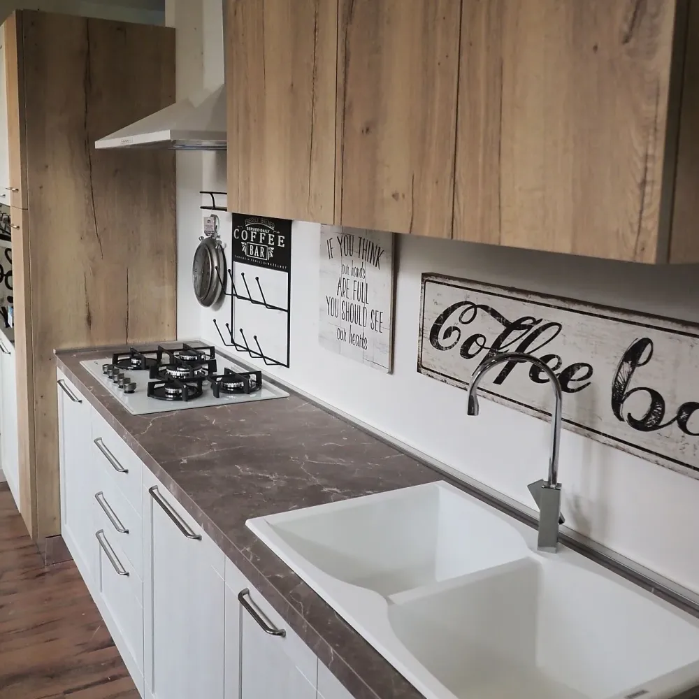 Cucina modello cucina shabby white easy ed effetto rovere PREZZO SCONTATO 42%^Collezione esclusiva Discount