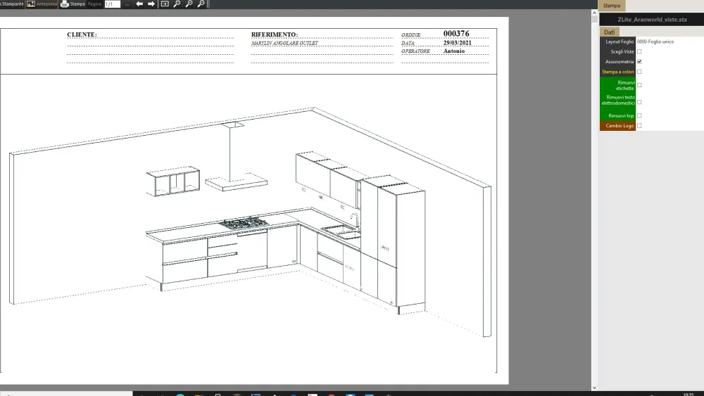 Cucina moderna ad angolo Marylin in rovere chiaro a €6000^Aran Online