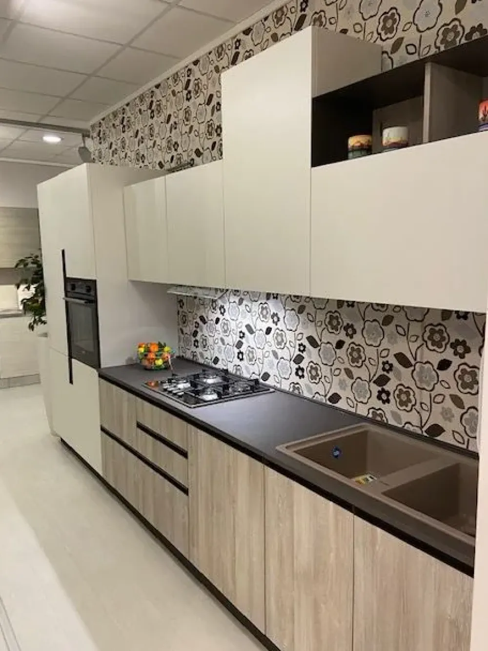 Arrex Cucina moderna bianca lineare Lab scontata- Cucine Lineari|Cucine Moderne