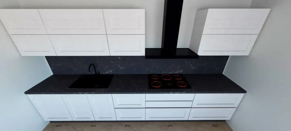 Astra Cucina moderna bianca lineare Ego scontata- Cucine Lineari|Cucine Moderne