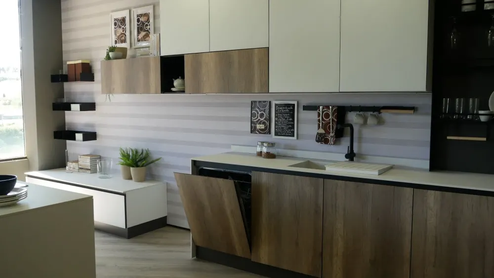New Cucina moderna bianca ad isola Stratos in Offerta Outlet Cucine Ad Isola|Cucine Moderne