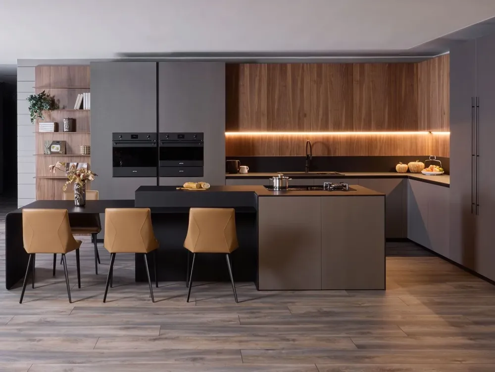 Diotti.com Cucina moderna con isola Alux 01 outlet a prezzo scontato- Cucine Ad Isola|Cucine Moderne