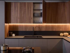 Diotti.com Cucina moderna con isola Alux 01 outlet a prezzo scontato- Cucine Ad Isola|Cucine Moderne