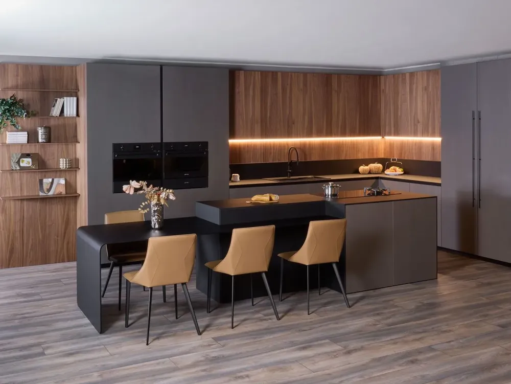 Diotti.com Cucina moderna con isola Alux 01 outlet a prezzo scontato- Cucine Ad Isola|Cucine Moderne