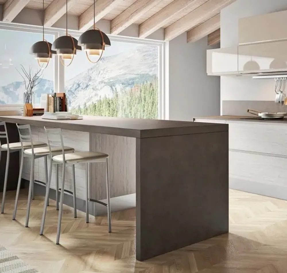 Cucina moderna con penisola Nuovi mondi cucine minimal gola integrata a prezzo ribassato^Collezione esclusiva Hot