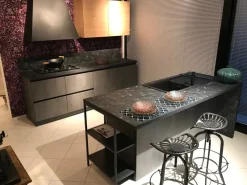 Outlet Cucina moderna in cemento antracite-legno a PREZZI OUTLET Cucine Ad Isola|Cucine Moderne