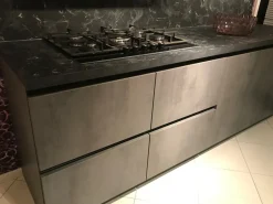 Outlet Cucina moderna in cemento antracite-legno a PREZZI OUTLET Cucine Ad Isola|Cucine Moderne