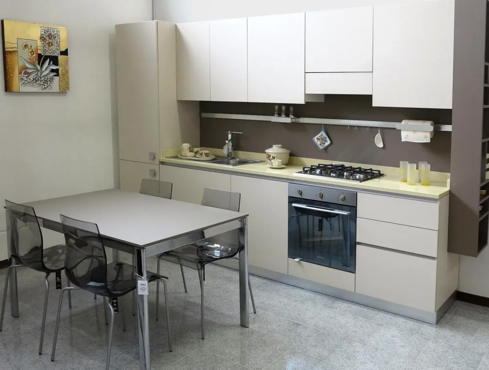 Cucina moderna lineare U820 giada a prezzo scontato^Artigianale Clearance