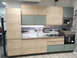Sale Cucina moderna lineare Cucina new kelly 330 grigio e salvia a prezzo scontato Cucine Lineari|Cucine Moderne