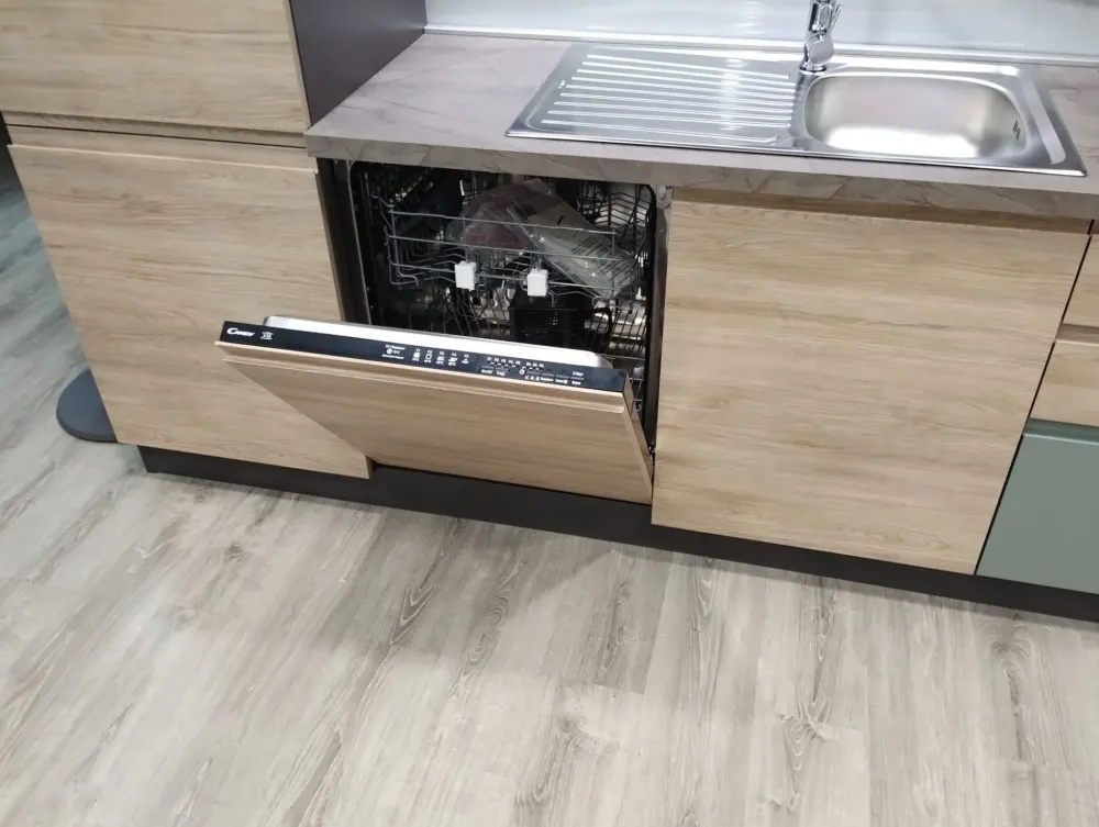 Sale Cucina moderna lineare Cucina new kelly 330 grigio e salvia a prezzo scontato Cucine Lineari|Cucine Moderne