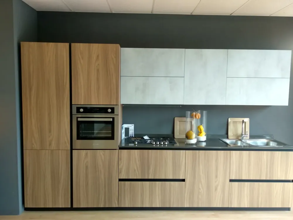Outlet Cucina moderna lineare Cucina noce dozuki a prezzo ribassato Cucine Lineari|Cucine Moderne