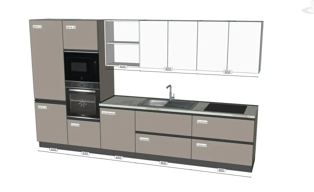 Ar-Due Cucina moderna lineare Easy a prezzo scontato- Cucine Lineari|Cucine Moderne