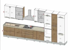 Imab Cucina moderna lineare group Modello capri bianca e rovere a prezzo ribassato- Cucine Lineari|Cucine Moderne