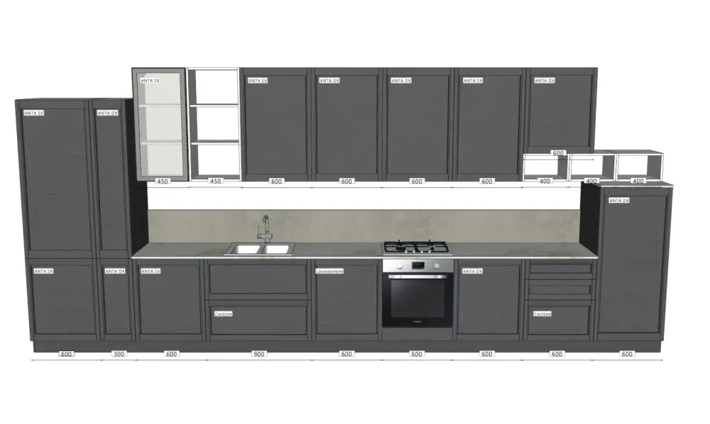 Ar-Due Cucina moderna lineare Intesa a prezzo ribassato- Cucine Lineari|Cucine Moderne