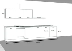 Collezione esclusiva Cucina moderna nordic celeste, effetto legno, scontata 53%. Progettata da un interno.- Cucine Lineari|Cucine Moderne