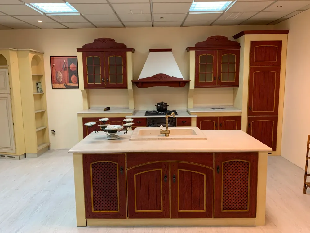 Arrex Cucina Morgana classica rossa ad isola- Cucine Ad Isola