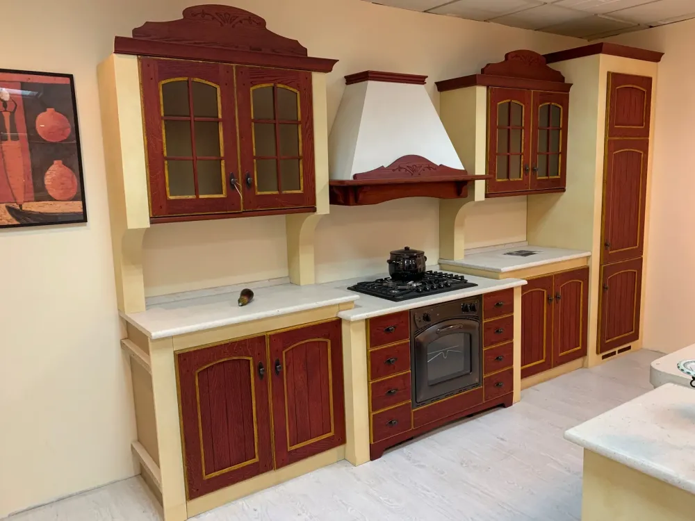 Arrex Cucina Morgana classica rossa ad isola- Cucine Ad Isola