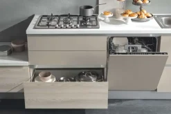 Net Cucine Cucina design lineare grigia in laminato materico Delizia365 poker- Cucine Lineari|Cucine Design